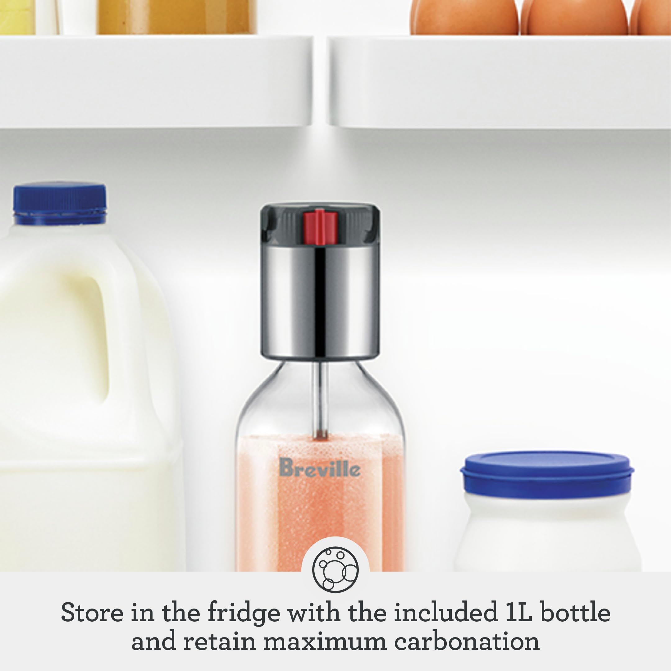 Breville maximum carbonation retained for customizable fizz
