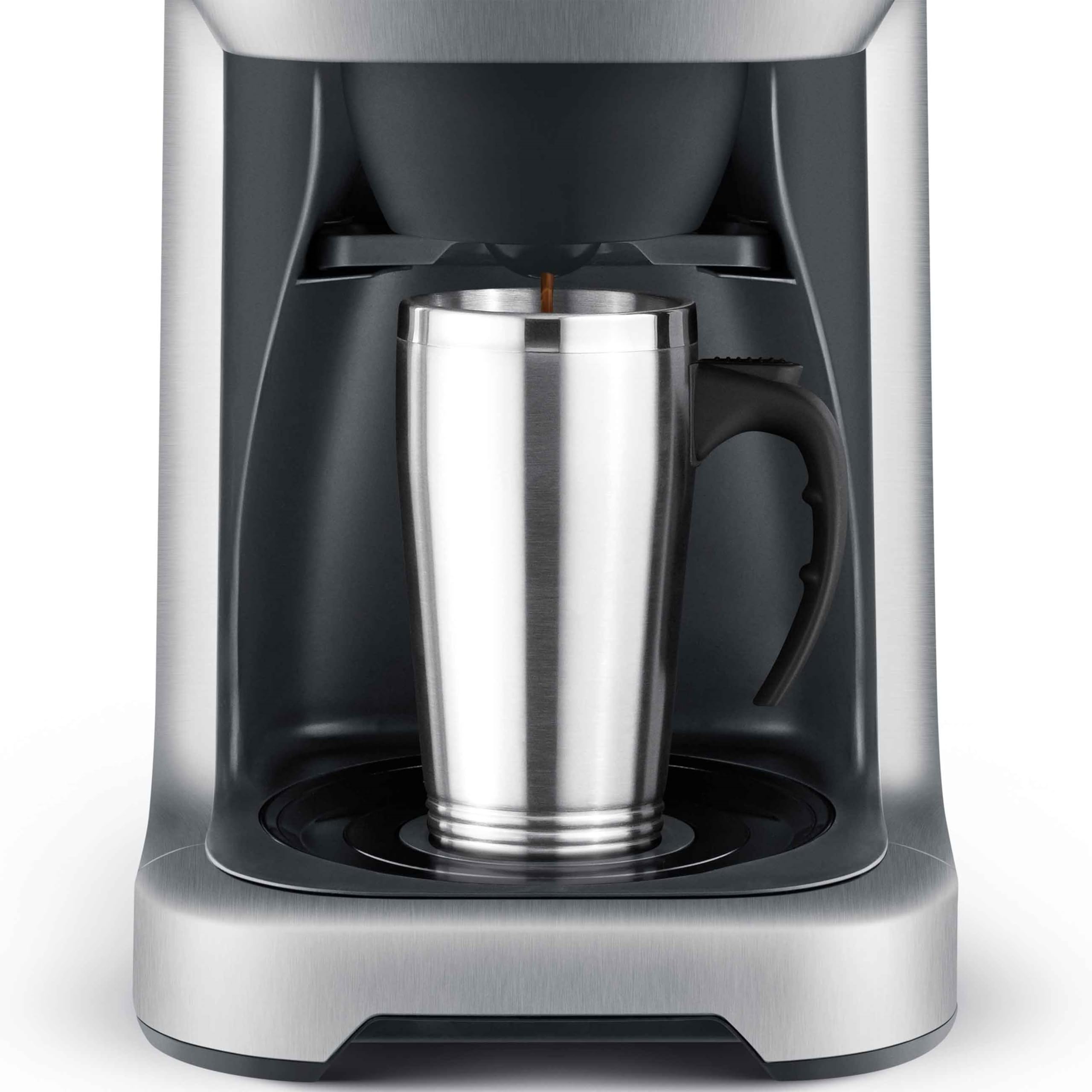Breville BDC650BSS digital display shows grind settings and brew options.