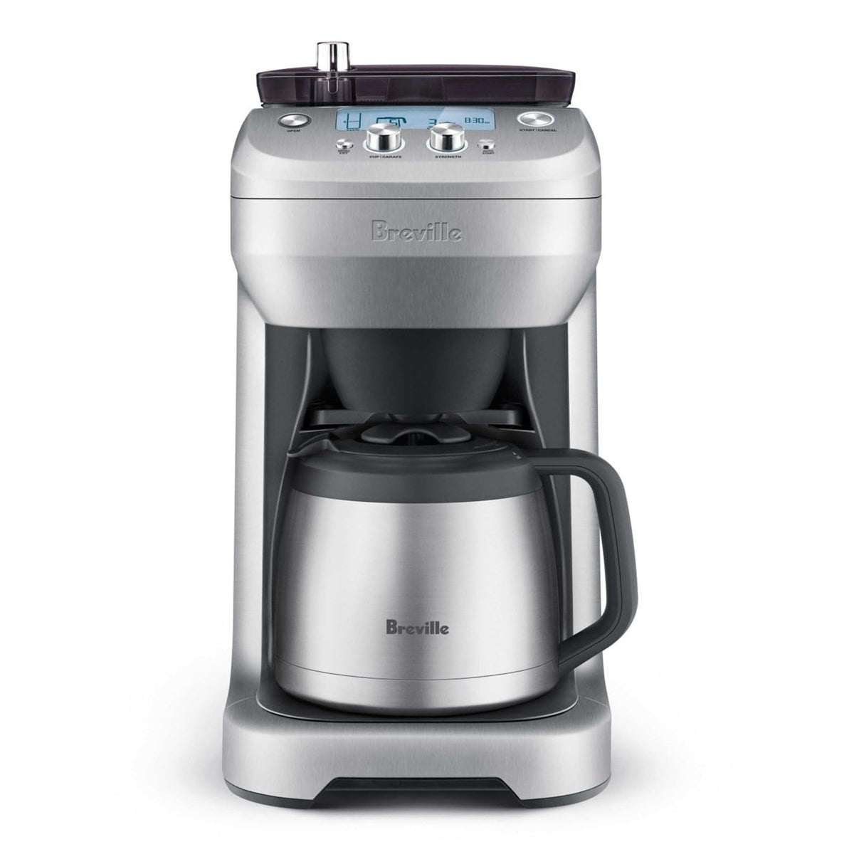 Breville BDC650BSS front view with built-in grinder for fresher coffee at home.