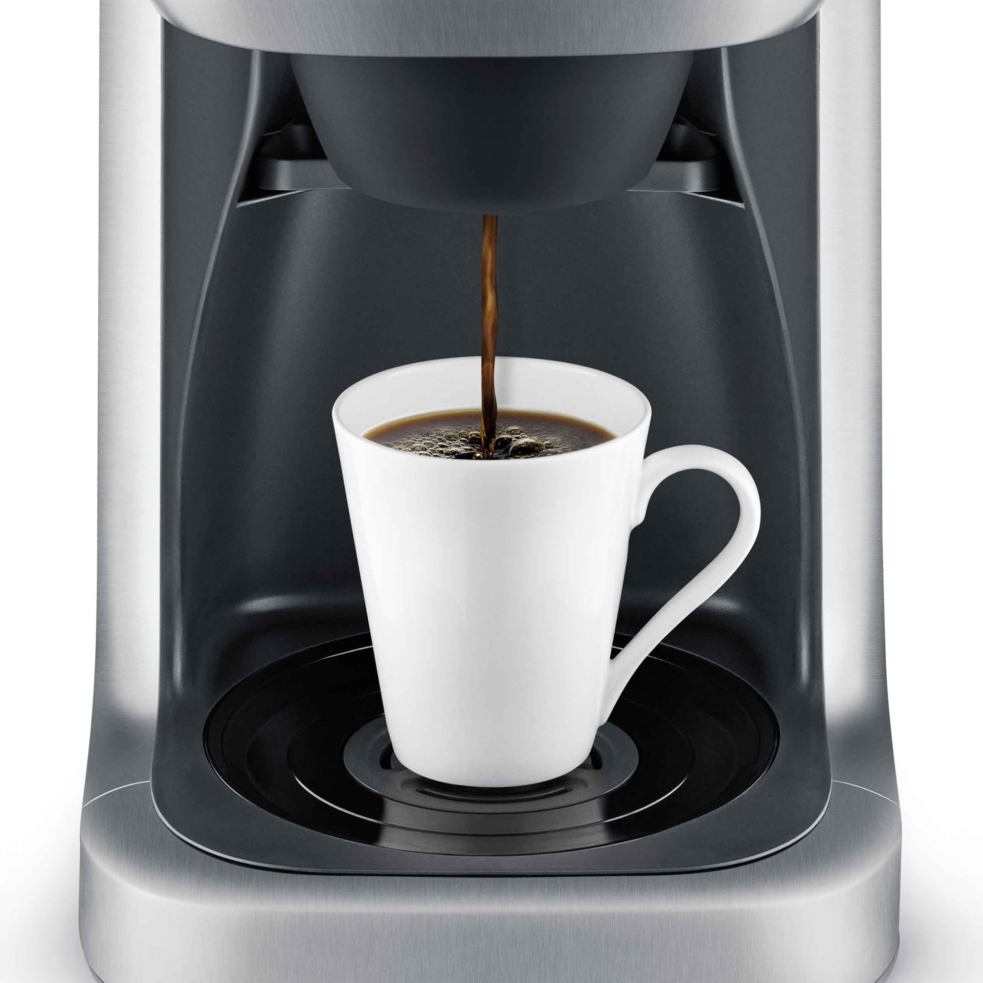 Breville BDC650BSS integrated grinder close-up with adjustable grind for beans.
