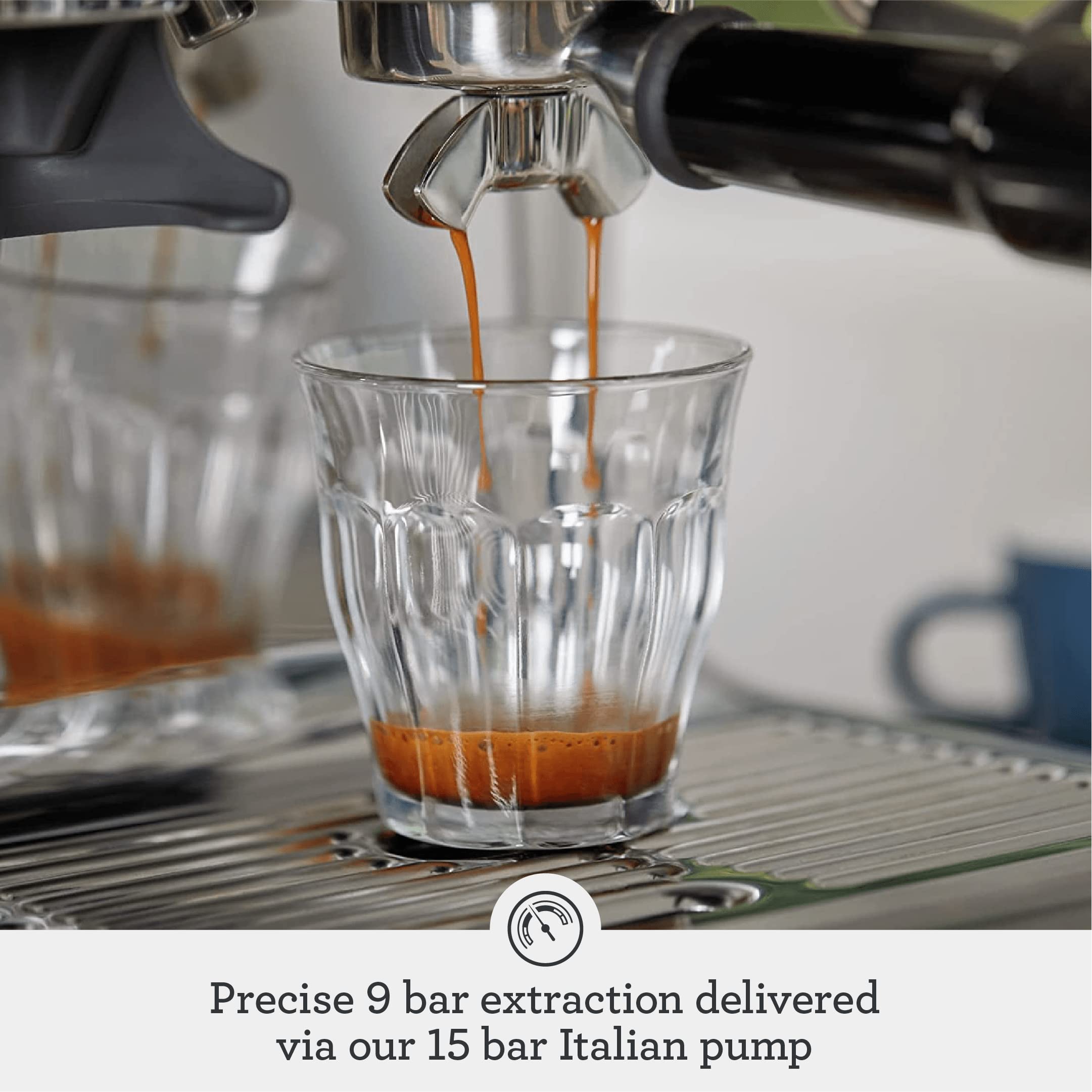 Breville BES870XL water-tank highlights generous 67 oz capacity for multiple cups