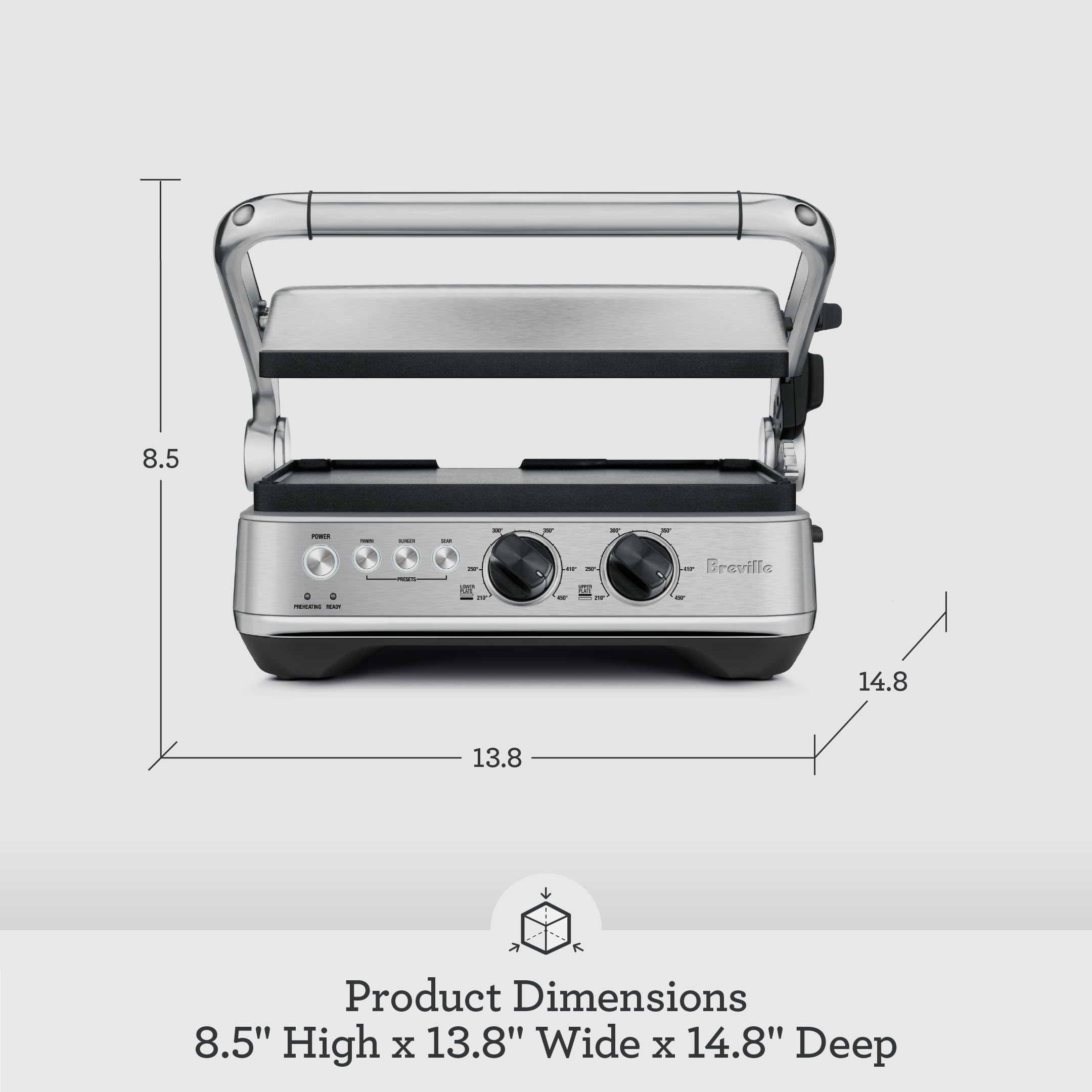 Breville BGR700BSS 9.8 x 11.8 inch plates capture even browning on every item