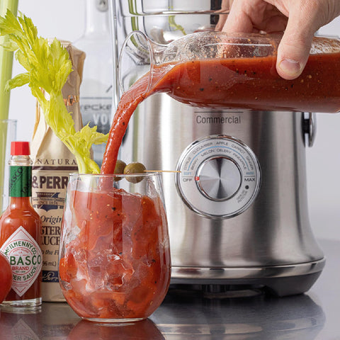 Breville Commercial Juice Fountain XL Pro cold-spin technology preserves freshness during juicing.