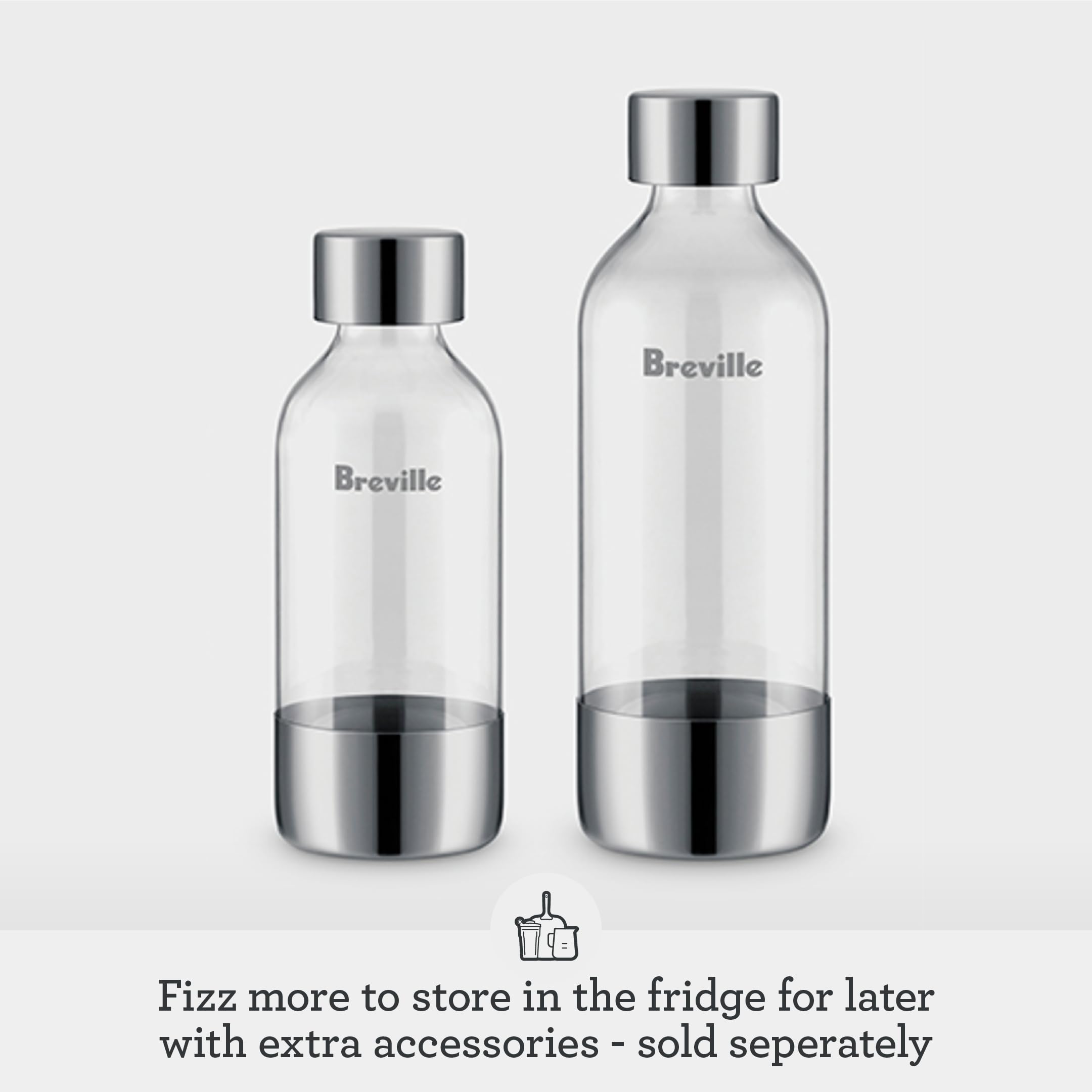 Breville InFizz Aqua 34oz bottle demonstrates ample storage for later chilling.