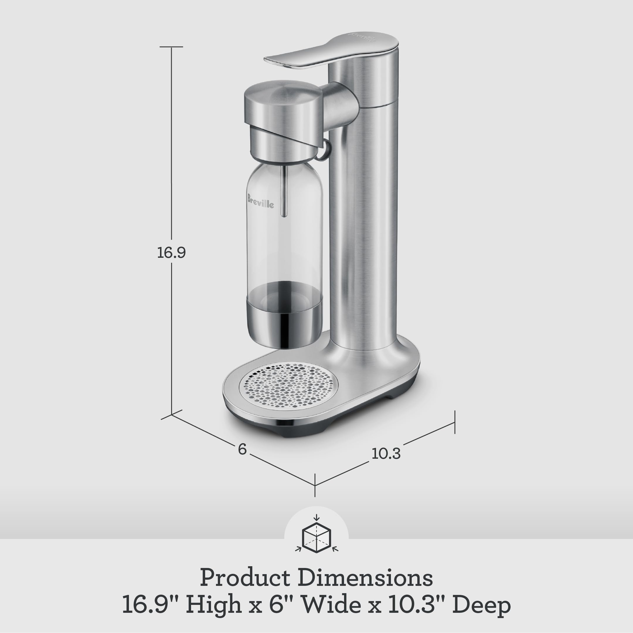 Breville InFizz Aqua fridge storage keeps your fizzy water ready for later.