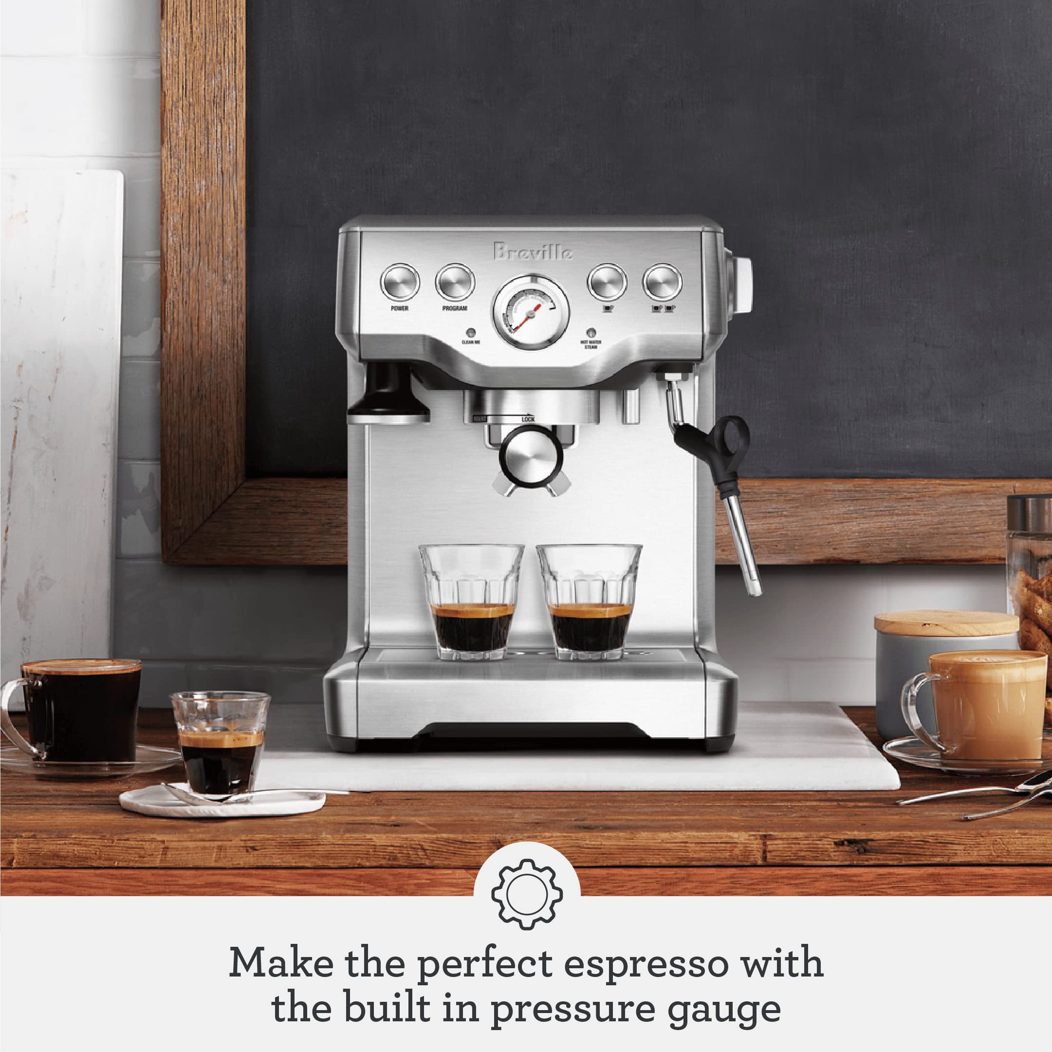 Breville Infuser with digital PID temperature display for consistent shots