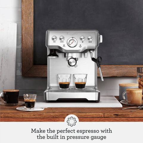 Breville Infuser with digital PID temperature display for consistent shots
