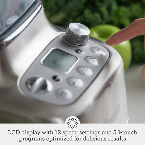 Breville Super Q personal blender attachment enables direct mixing small batches.