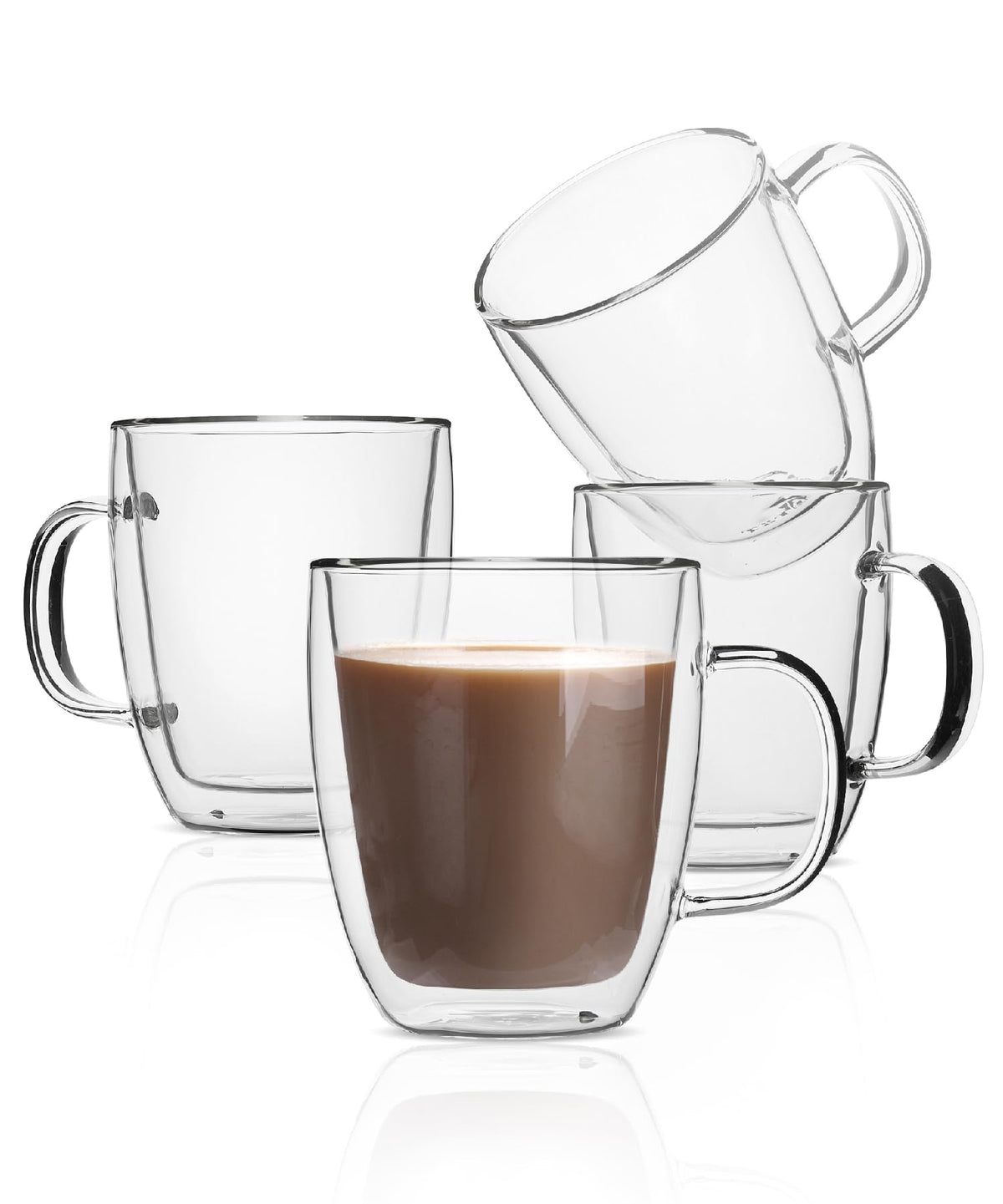 Brew To A Tea insulated glass mug set shows heat-retaining design for long sips