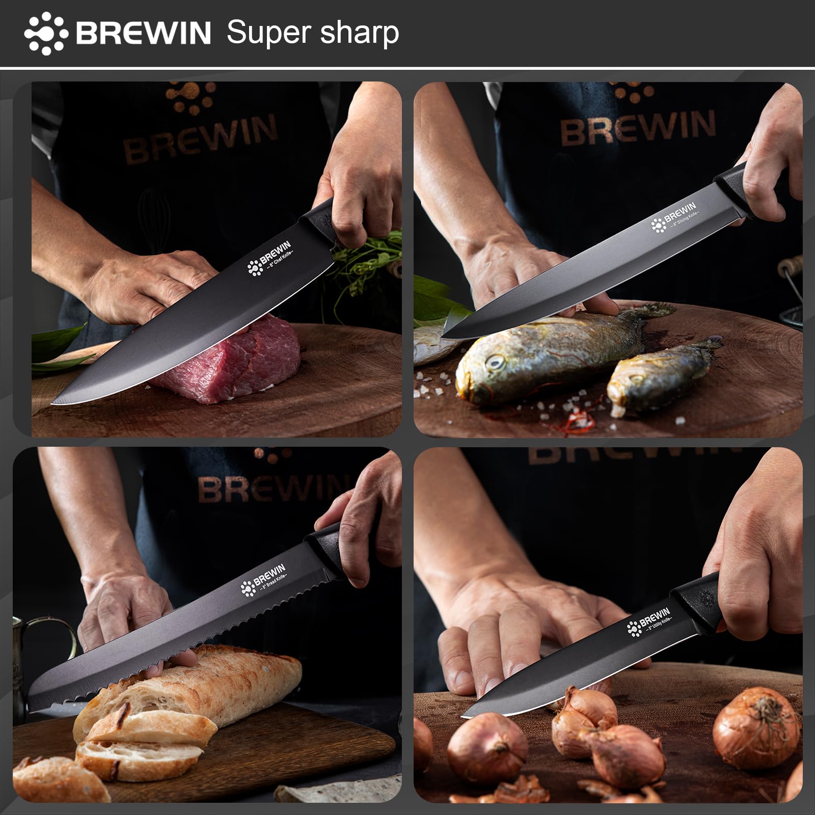 Brewin universal knife block keeps blades organized and hygienic on the counter.