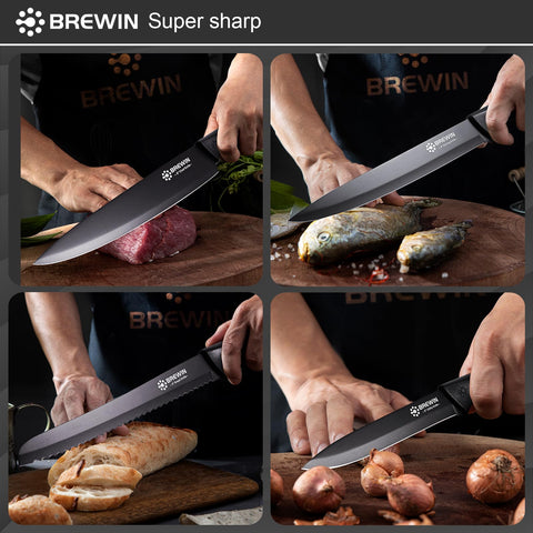 Brewin universal knife block keeps blades organized and hygienic on the counter.