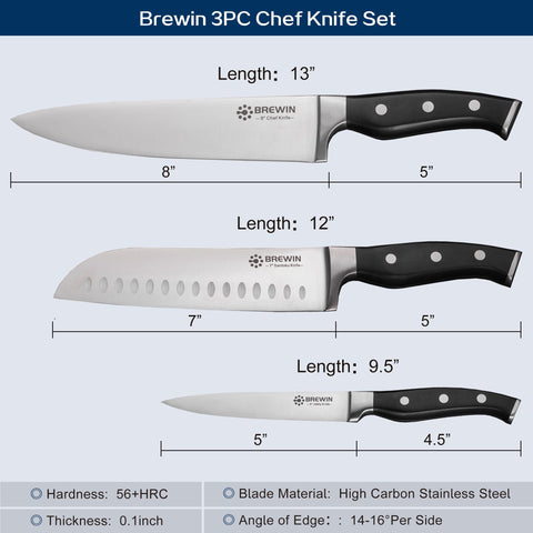 Brewin full tang handle close-up showing triple-riveted stability for secure grip.