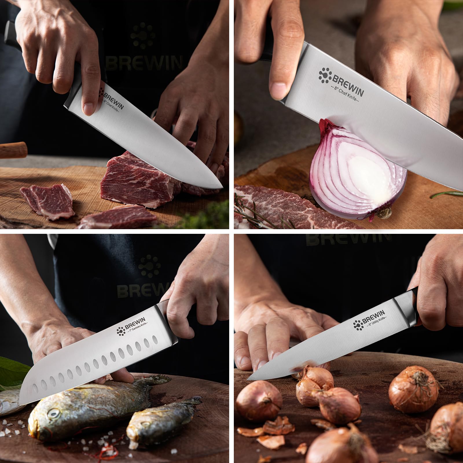 Brewin high-carbon stainless steel blade close-up resisting rust and staying sharp.