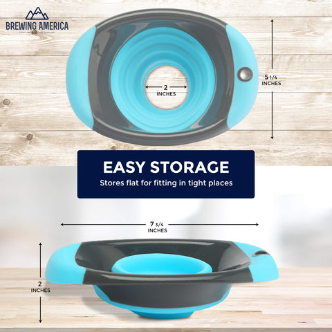 Brewing America dishwasher-safe silicone funnel for quick, easy cleanup