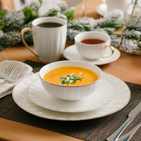 Brew To A Tea dinnerware designed for everyday use with luxe accent.