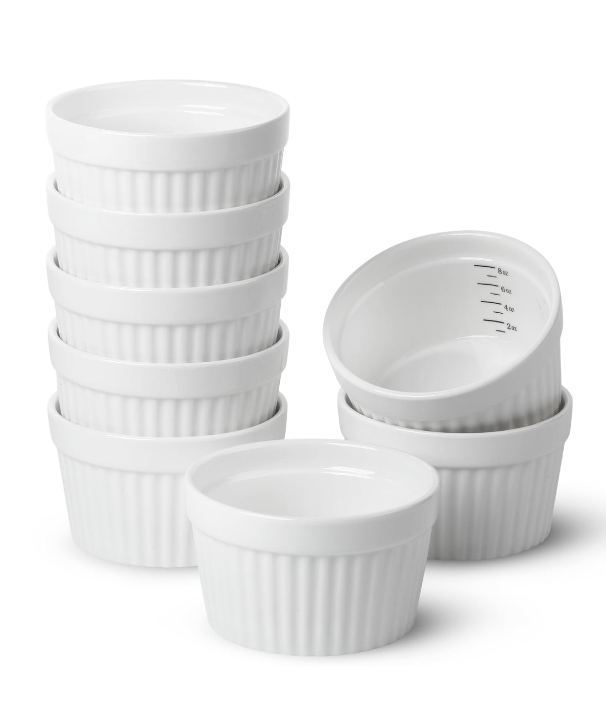 Brew To A Tea 8 oz ramekins set of eight for baking and serving desserts.