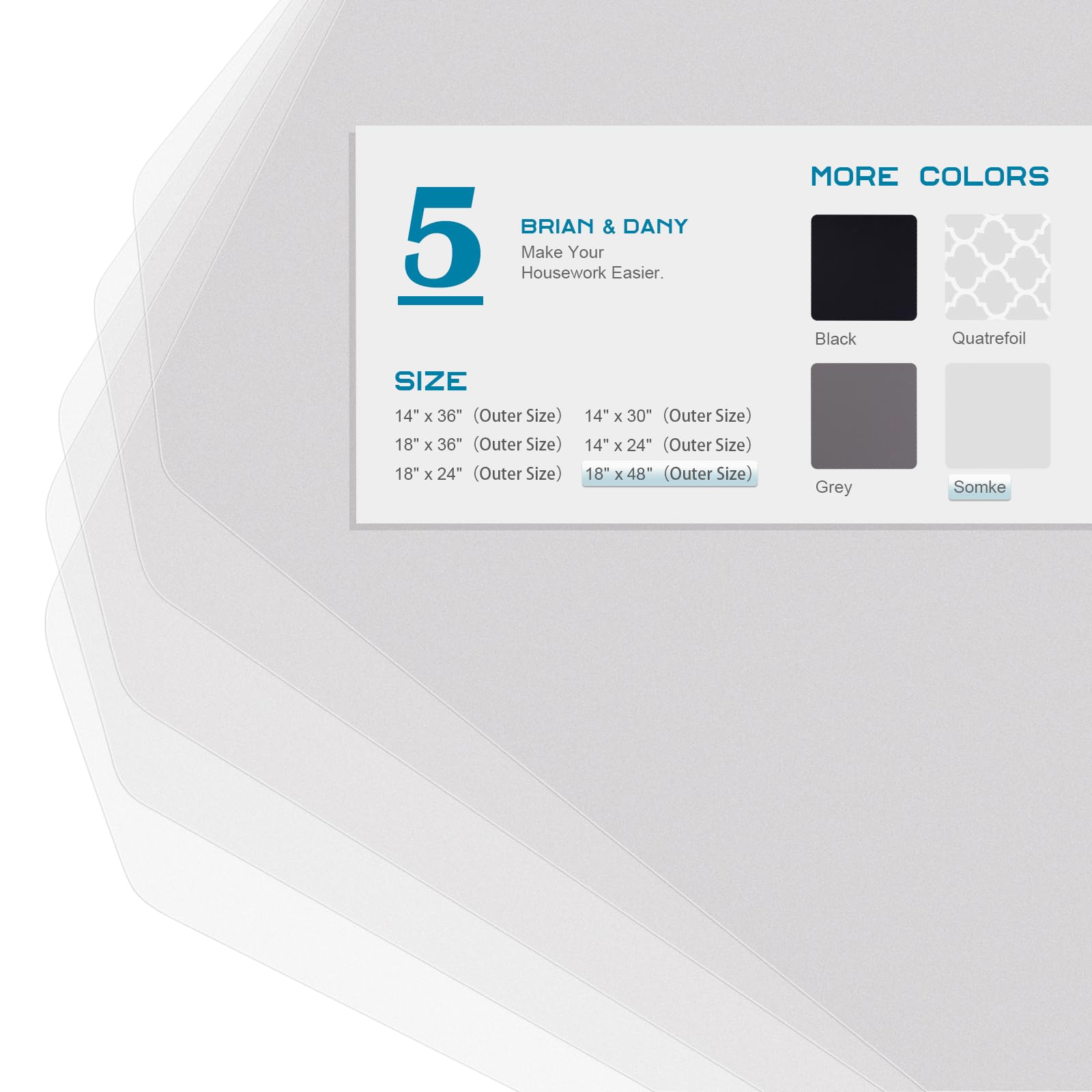 BRIAN & DANY waterproof protector mat shields lower shelves from spills.