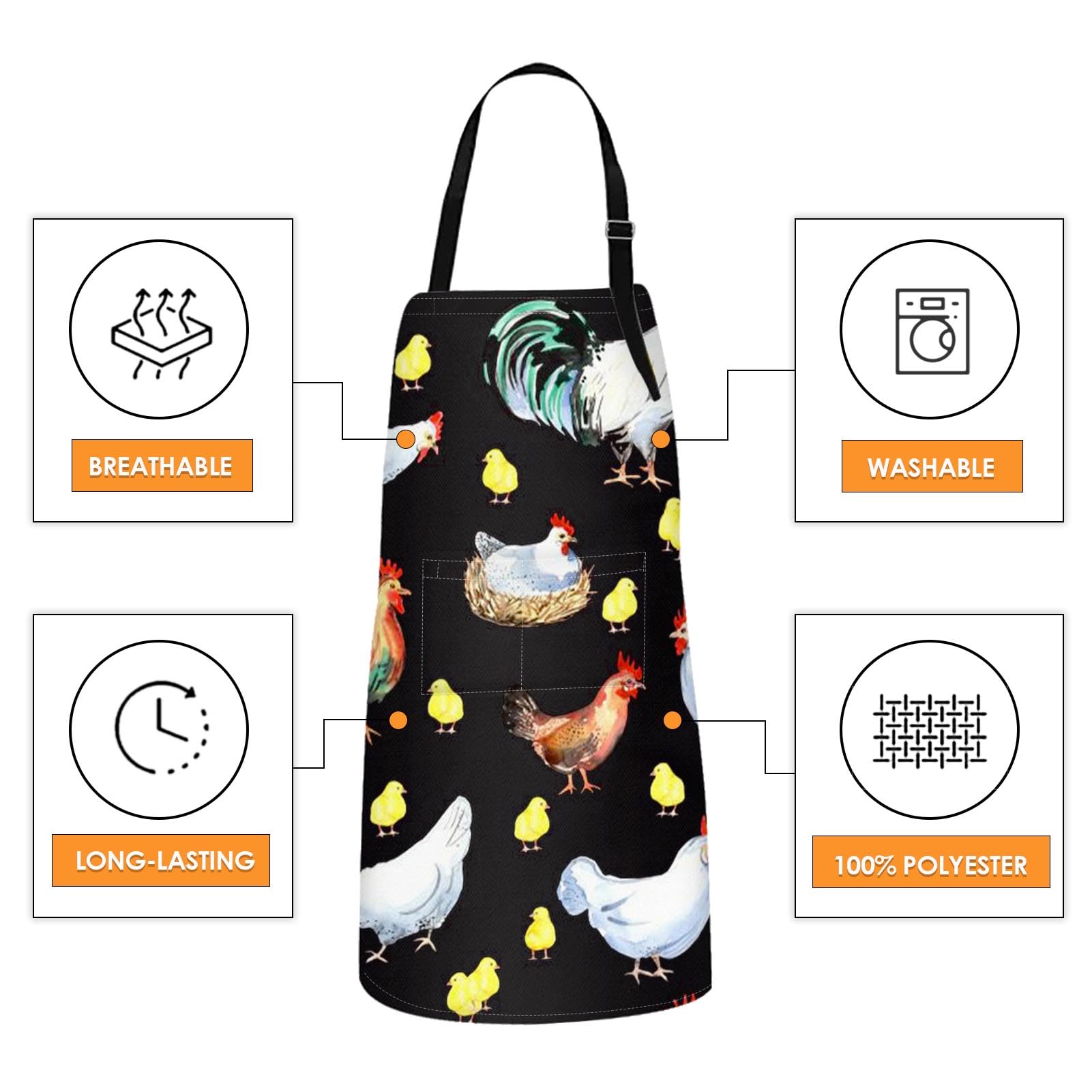 Bribay apron waterproof polyester fabric closeup indicates lightweight protection.
