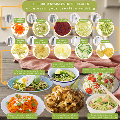 Brieftons catch container collects veggie spirals with minimal mess