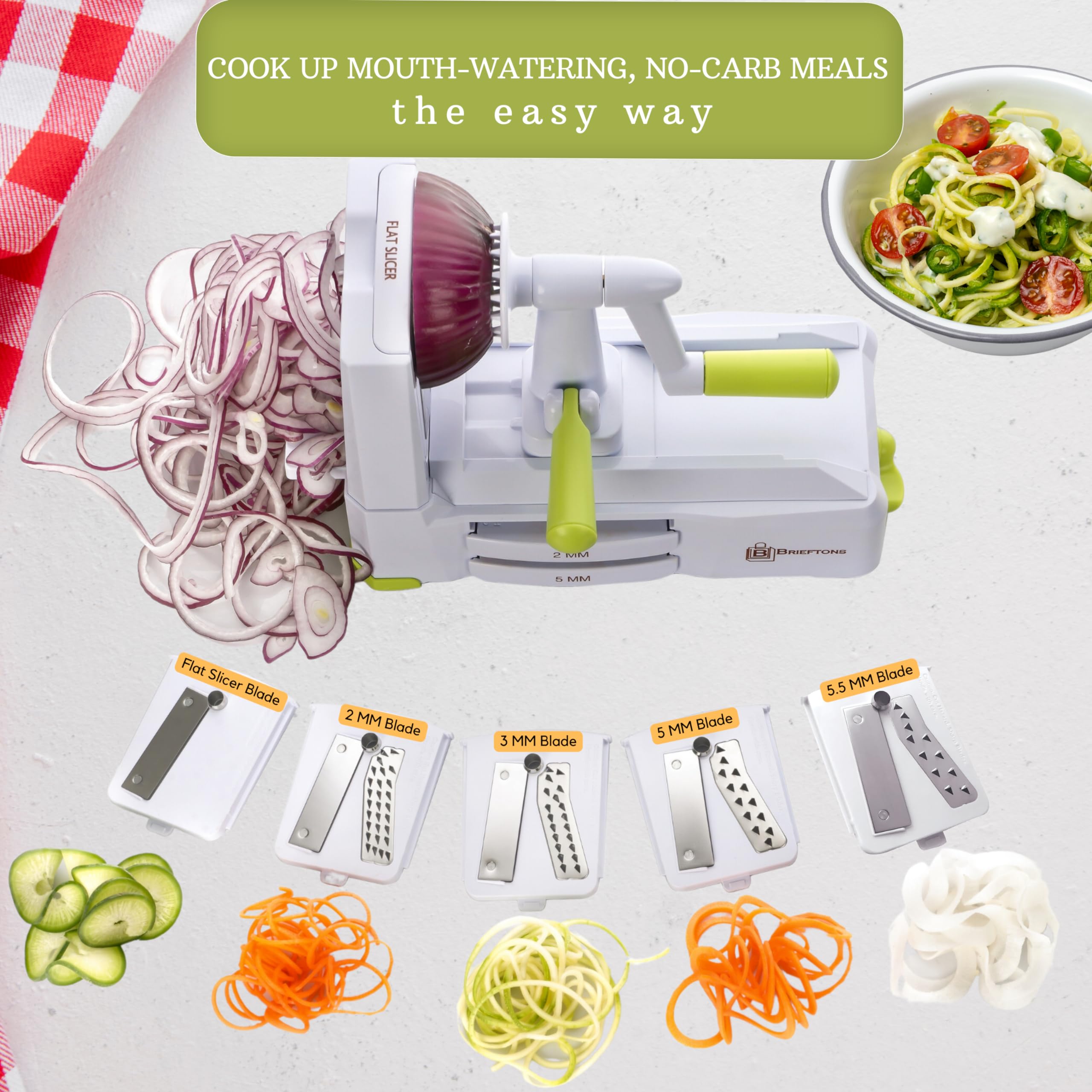 Brieftons BPA-free reinforced ABS body handles tough vegetables with ease.