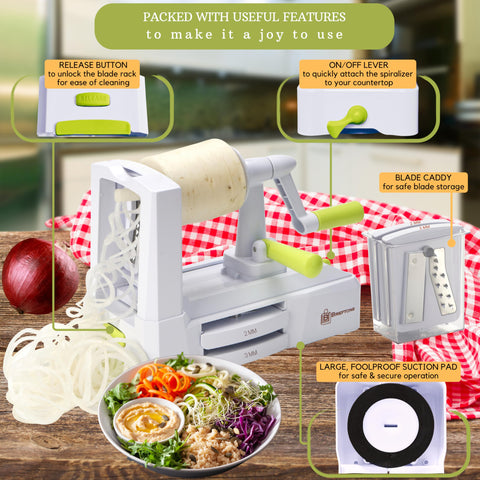 Brieftons quick-release blade rack allows compact, easy storage after cooking.