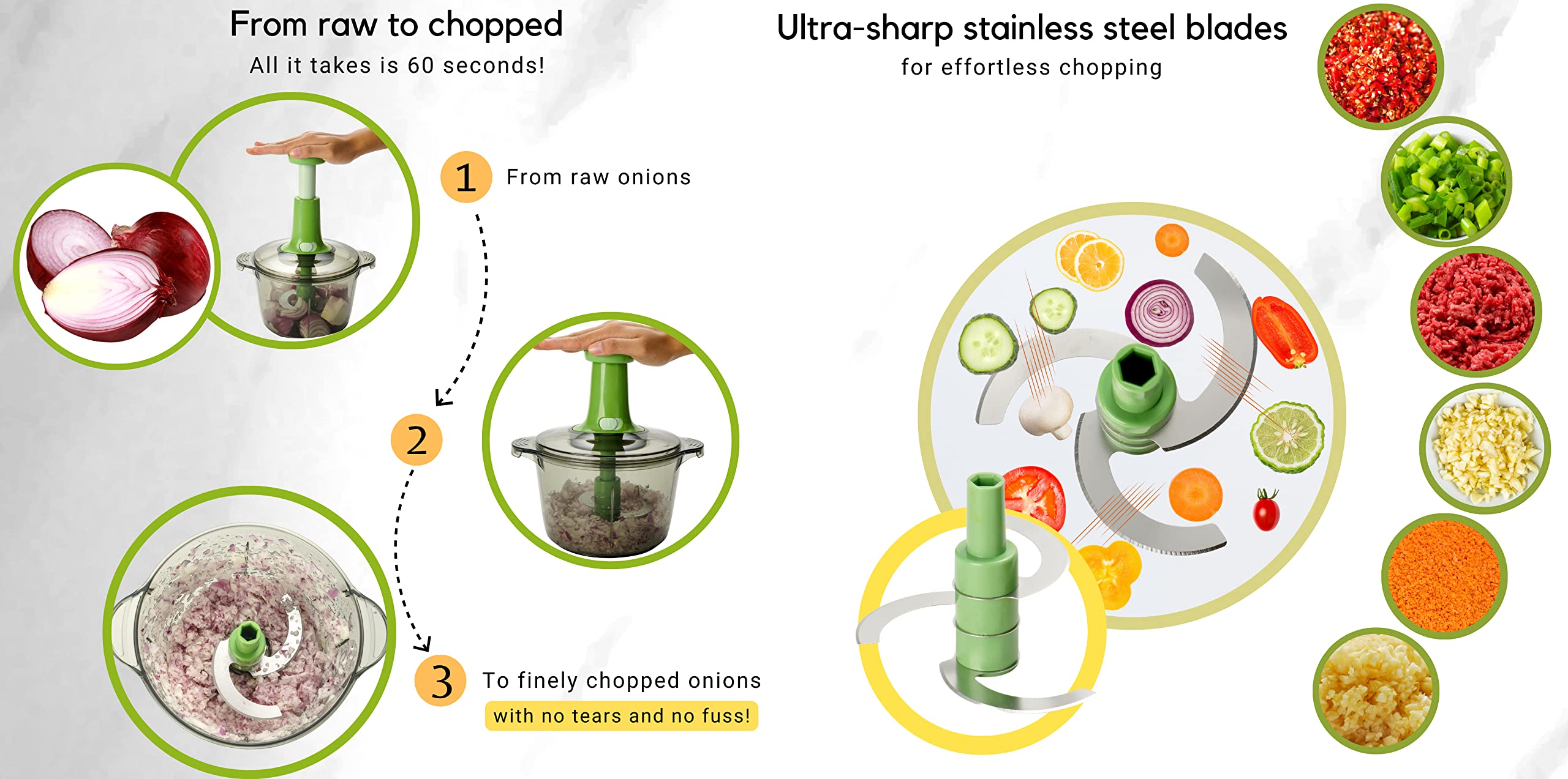 Brieftons Express lid and bowl allow visible progress during chopping
