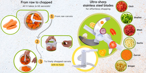 Brieftons QuickPull 4-cup bowl ready for vegetables, herbs, and fruits.