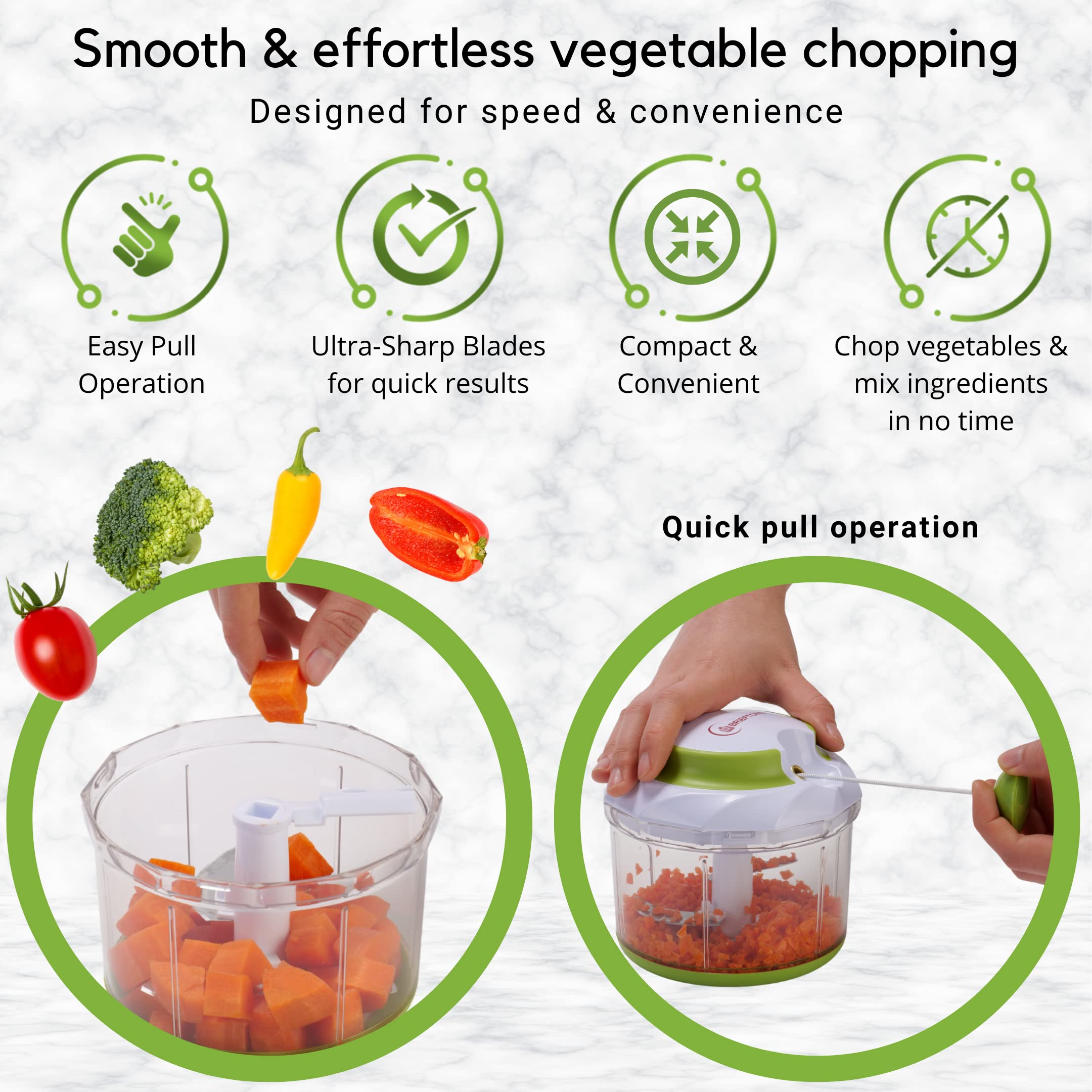 Brieftons QuickPull assembled for easy cleaning and compact storage.