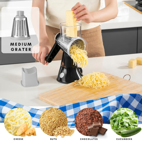 Brieftons slicing drum yields even fruit and vegetable slices with precision