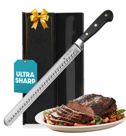 Bright Hobby brisket slicing knife with a 12-inch blade for precise, clean carving.