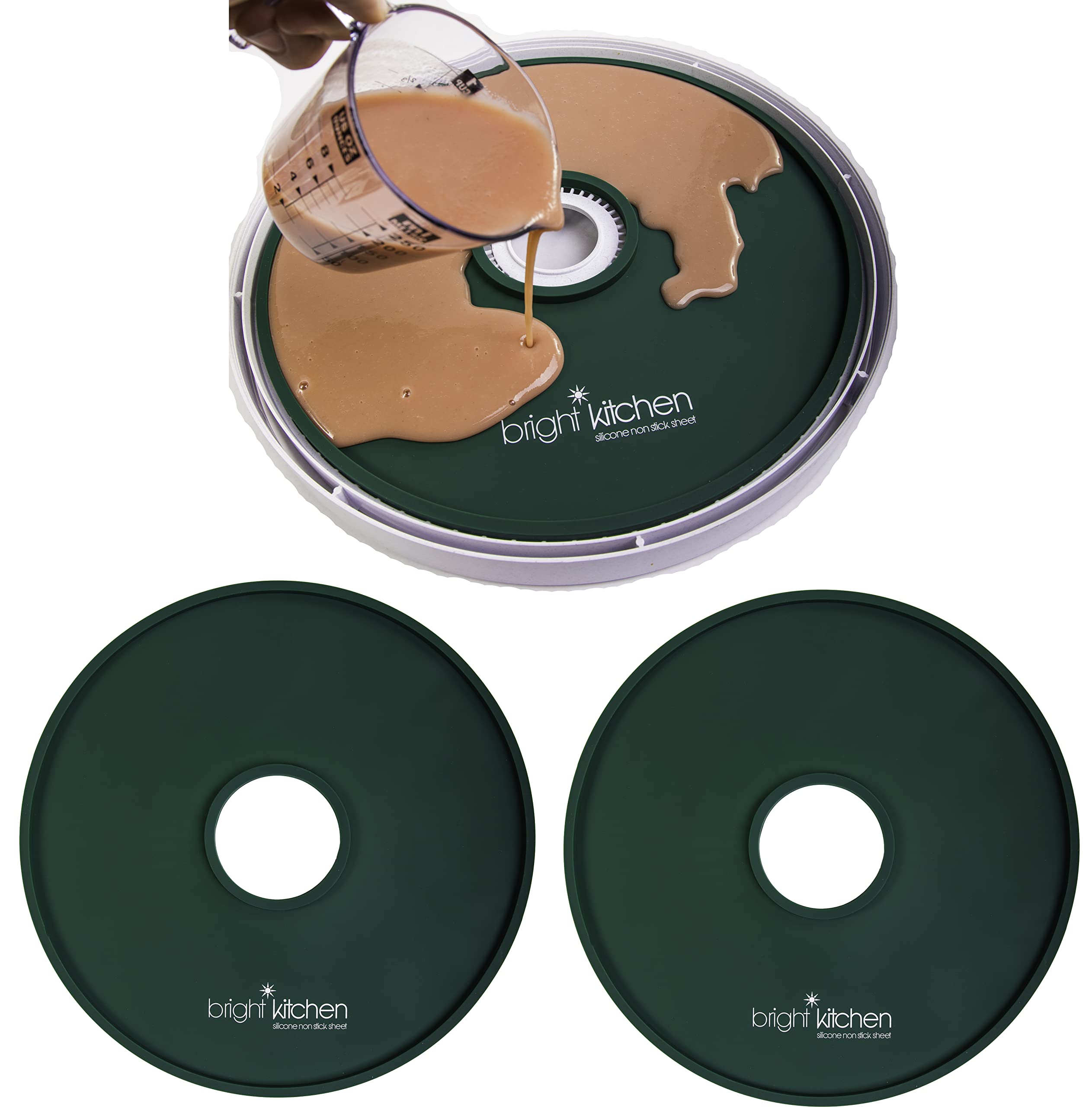 Bright Kitchen EDGE packaging of silicone circle dehydrator sheets for safe dehydration