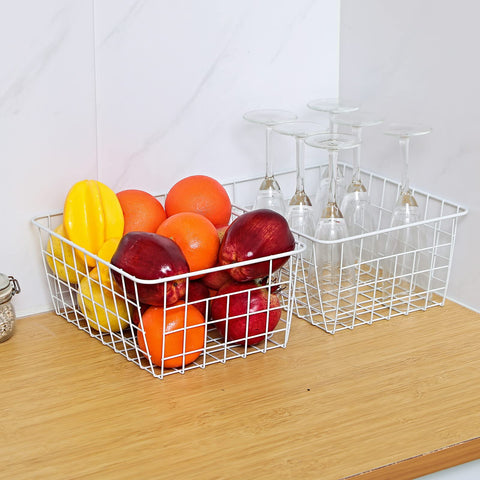 Brightalk freezer and pantry basket stores fruits, snacks, toiletries, reducing clutter