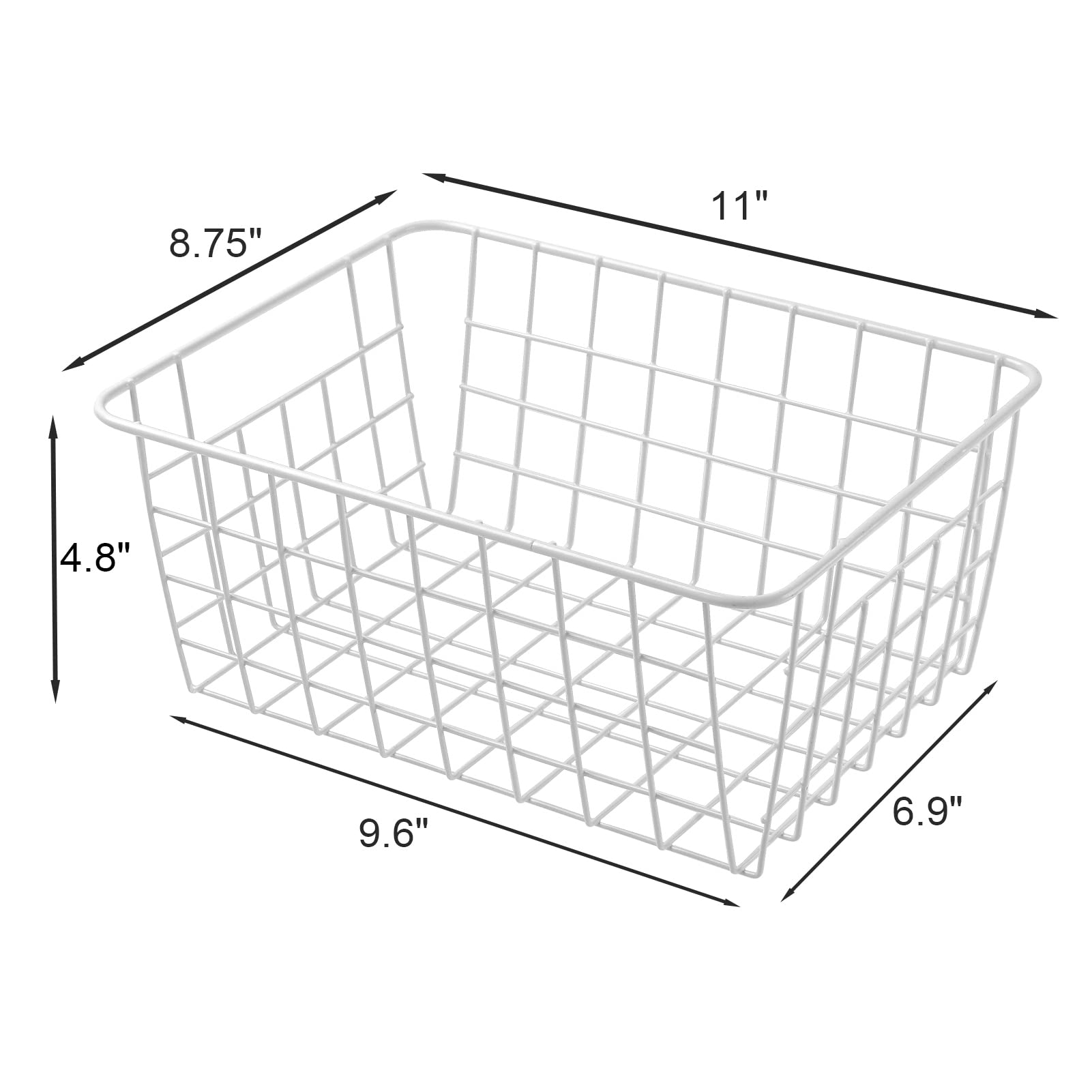 Brightalk white wire storage basket in freezer improves visibility for quick checks