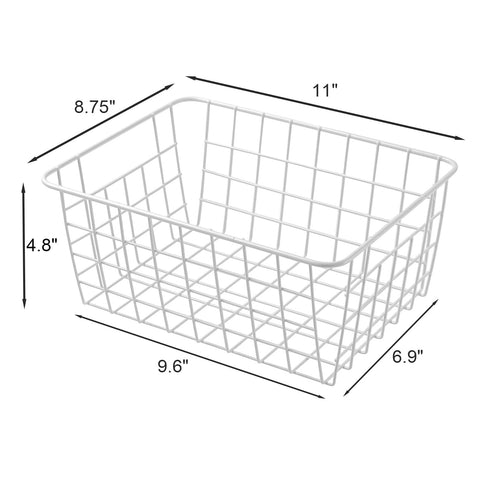 Brightalk white wire storage basket in freezer improves visibility for quick checks
