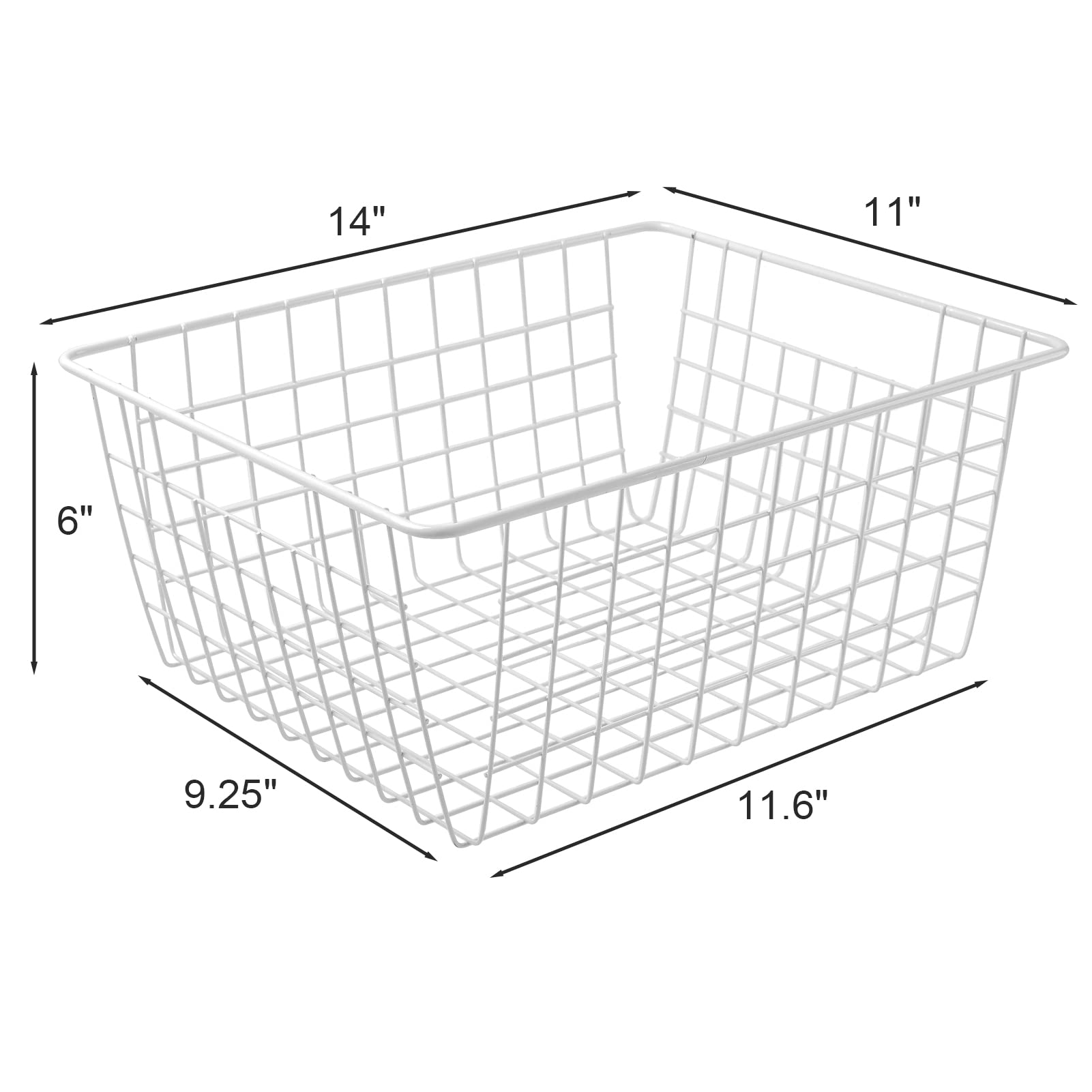 Brightalk white wire storage bin for pantry organization and easy access.