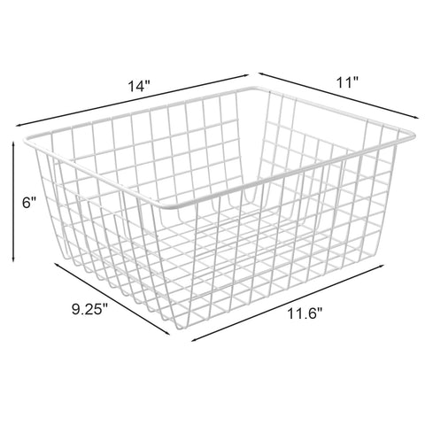 Brightalk white wire storage bin for pantry organization and easy access.