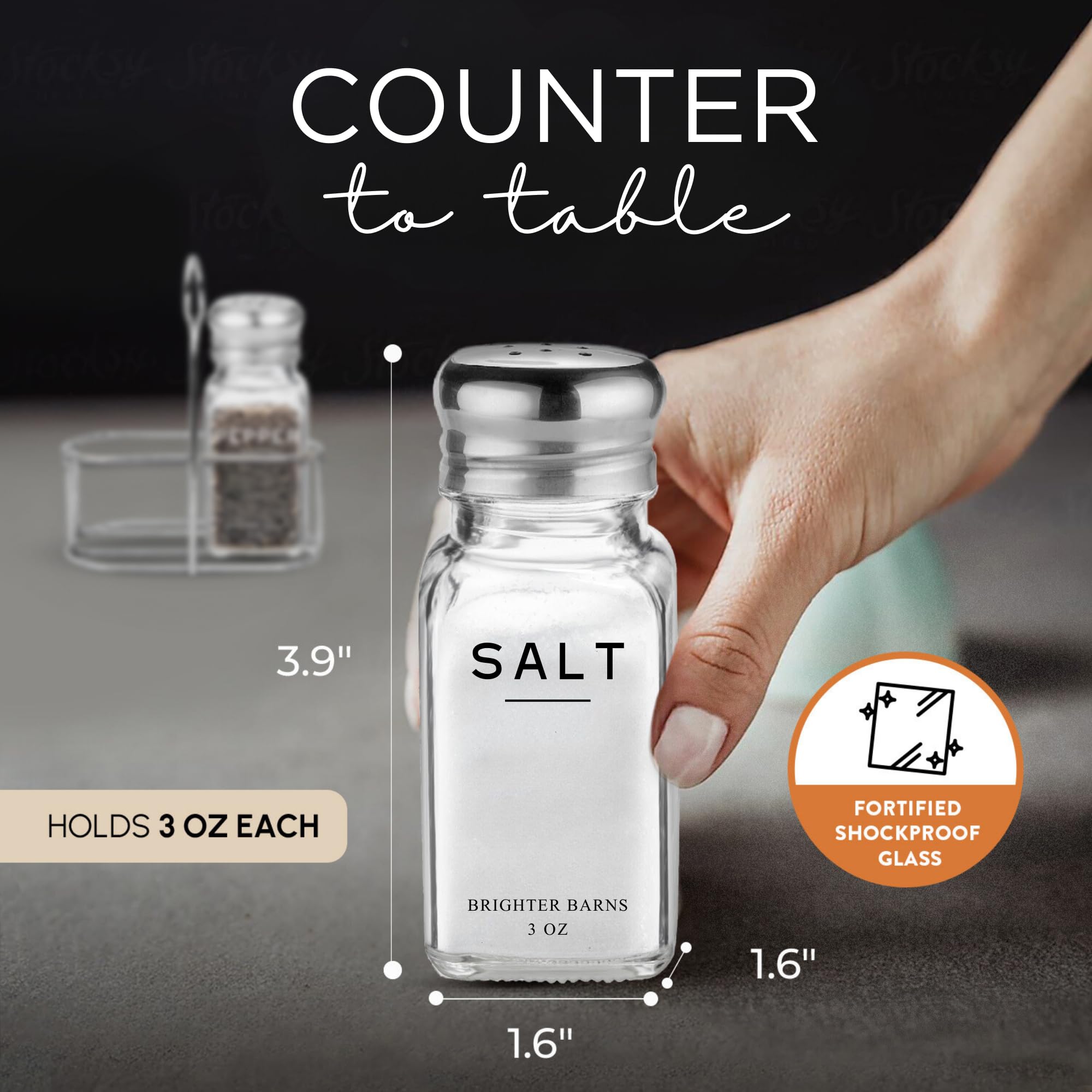 Brighter Barns glass bottles and holder showcase durable farmhouse decor and long-lasting shine.