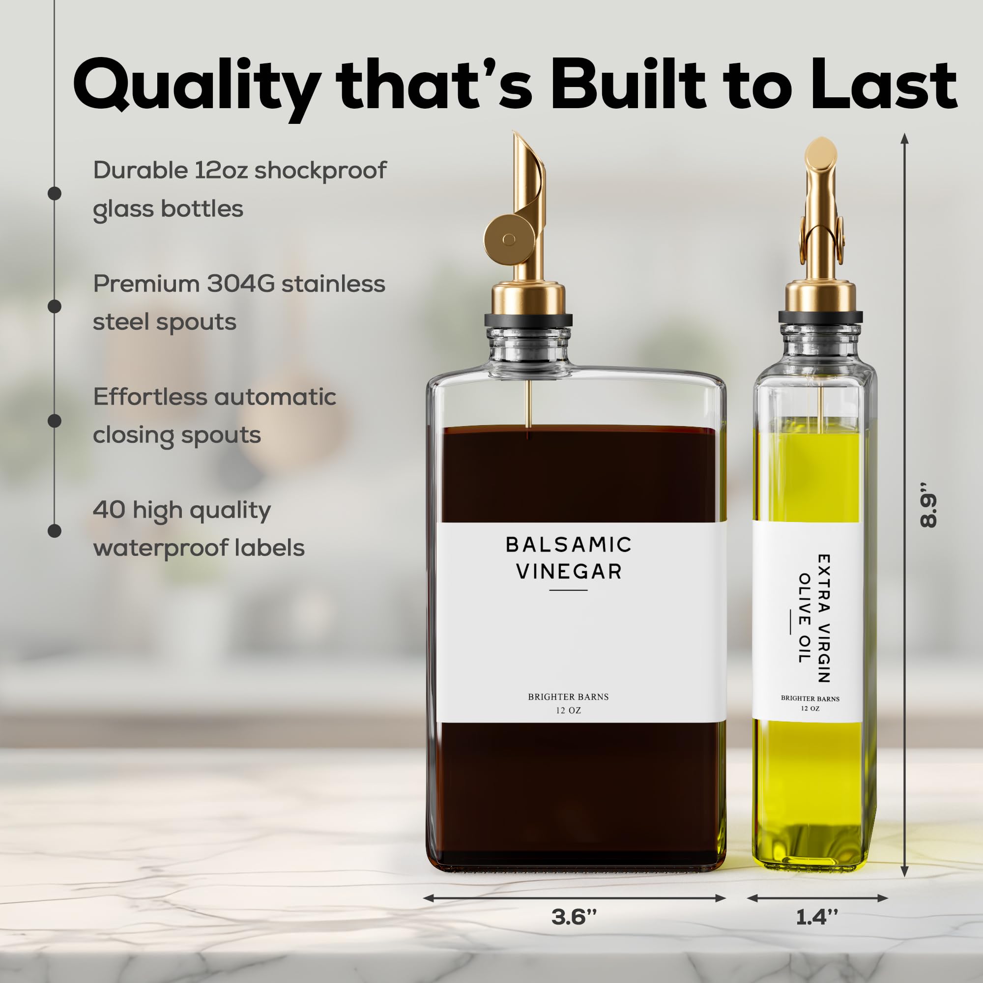 Brighter Barns kitchen accessory, clear glass bottles for pantry organization and easy access