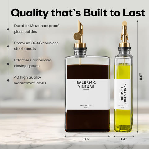 Brighter Barns kitchen accessory, clear glass bottles for pantry organization and easy access