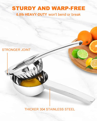Brigii lemon squeezer ergonomic handle enables comfortable squeezing.