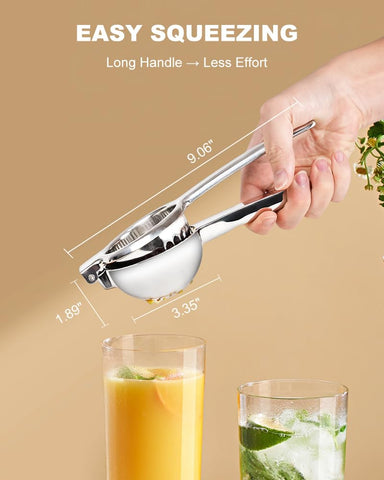 Brigii lemon squeezer fits lemons and limes for fresh citrus.