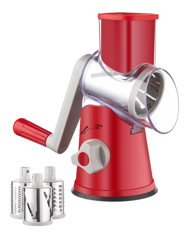 Brigii Rotary Cheese Grater with drum blades for precise shredding.