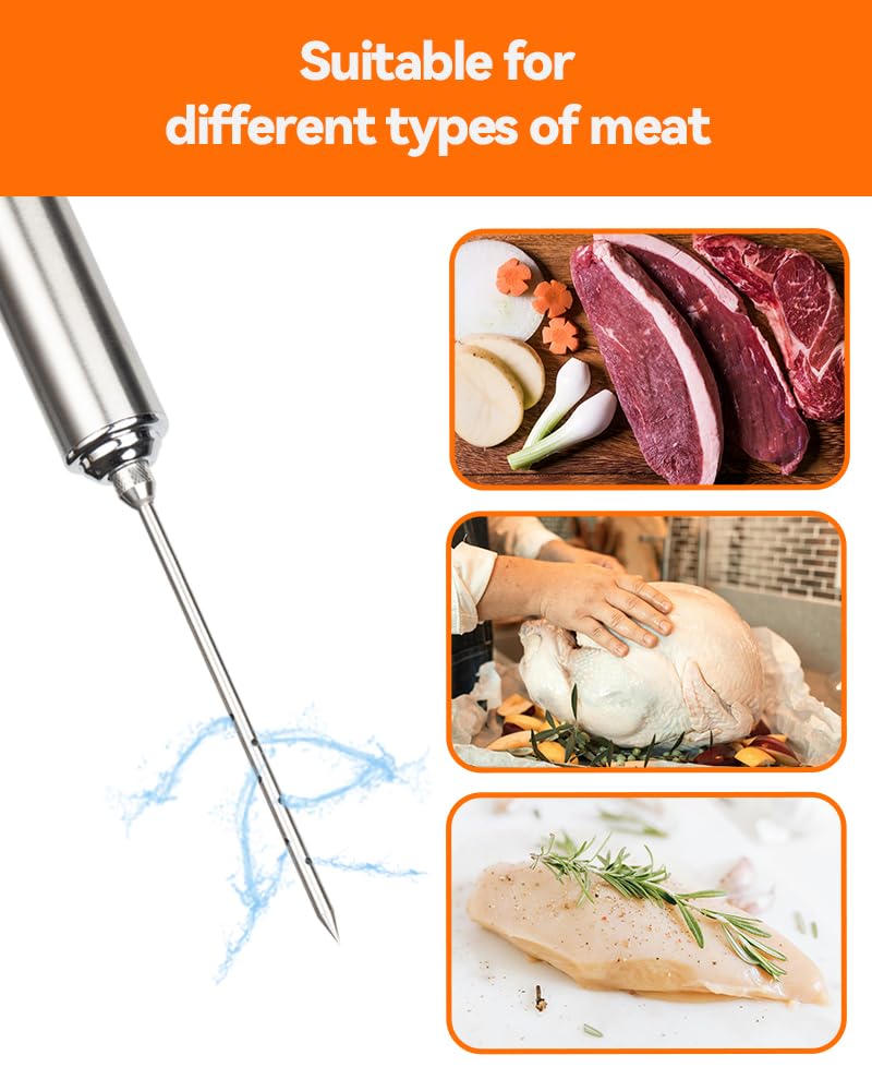 Brigii twelve-hole needle for even distribution in large roasts.