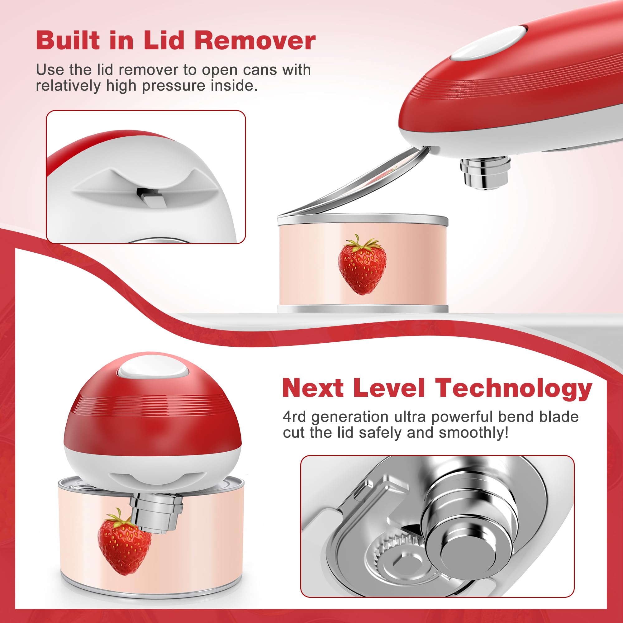 Brilam electric can opener battery compartment highlights battery-powered convenience.