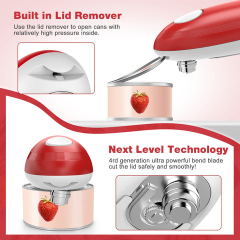 Brilam electric can opener battery compartment highlights battery-powered convenience.