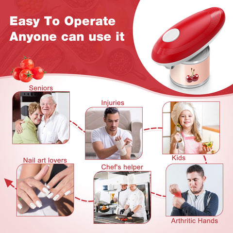 Brilam electric can opener has magnetic lid lifter for hands-free lid removal.