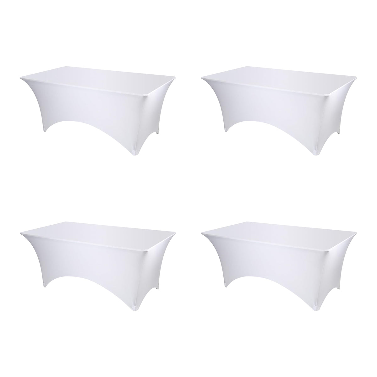 BRILLMAX 4-pack white fitted table cover on table for a polished event look