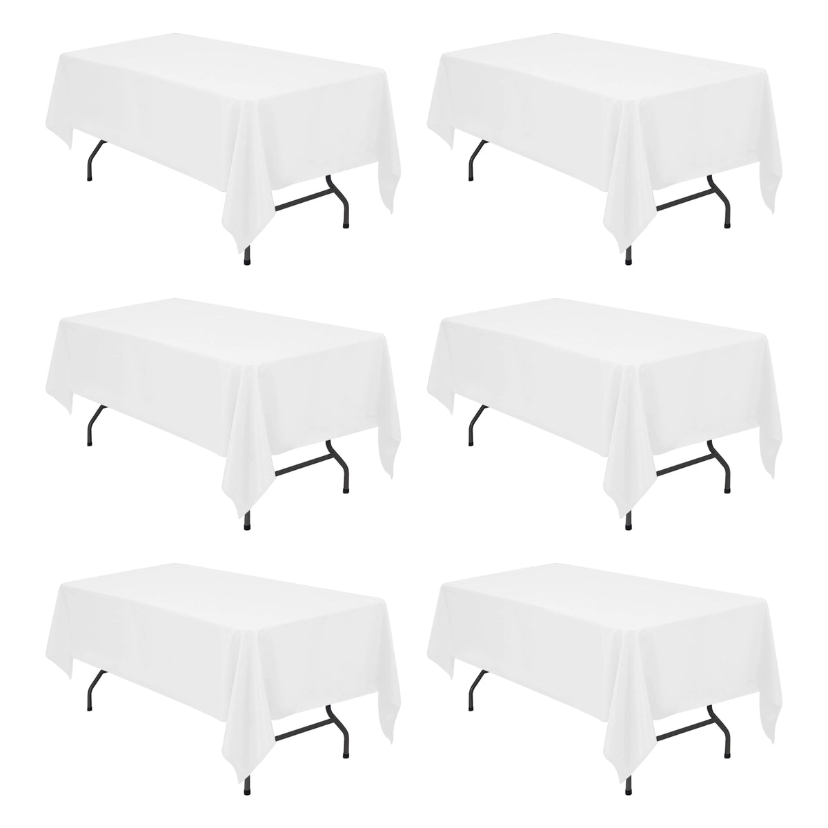 BRILLMAX 6ft tablecloth full table setup for wedding receptions with clean white elegance