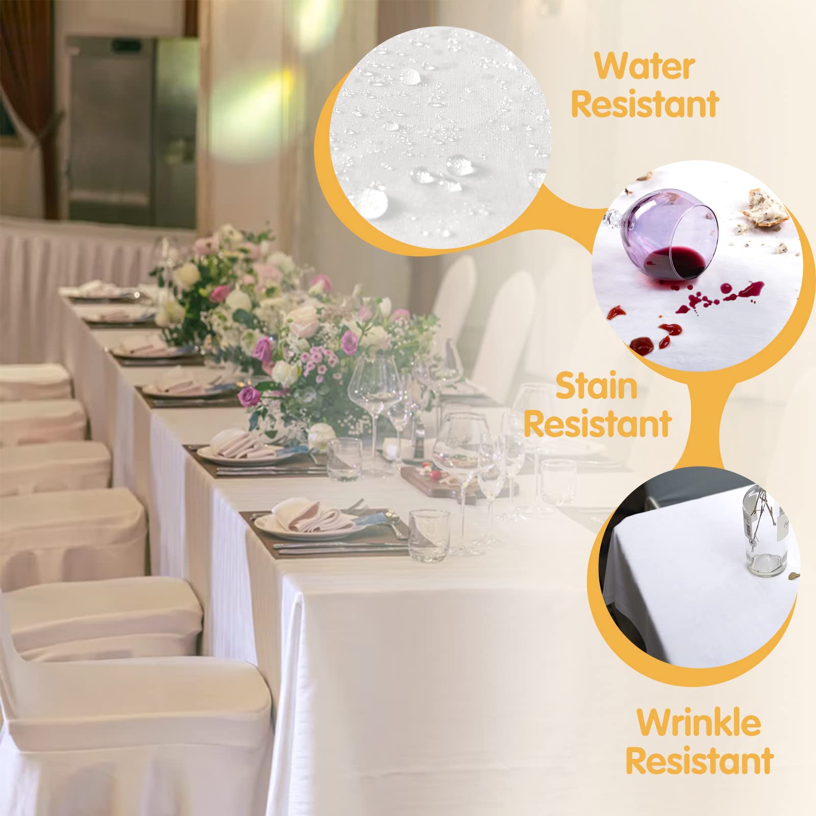 BRILLMAX 6ft tablecloth draped look enhances banquet table presentation