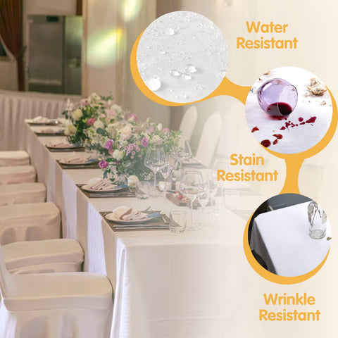 BRILLMAX 6ft tablecloth draped look enhances banquet table presentation